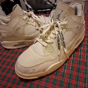 Nike Air Jordan 4 Retro Off-White Cream Sneakers